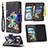 Samsung Galaxy A40用手帳型 レザーケース スタンド パターン カバー B04F サムスン 