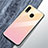 Samsung Galaxy A40用ハイブリットバンパーケース プラスチック 鏡面 虹 グラデーション 勾配色 カバー サムスン 
