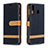 Samsung Galaxy A40s用手帳型 レザーケース スタンド カバー B16F サムスン ブラック