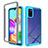 Samsung Galaxy A41用360度 フルカバー ハイブリットバンパーケース クリア透明 プラスチック カバー ZJ1 サムスン ブルー