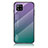 Samsung Galaxy A42 5G用ハイブリットバンパーケース プラスチック 鏡面 虹 グラデーション 勾配色 カバー LS1 サムスン マルチカラー