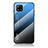 Samsung Galaxy A42 5G用ハイブリットバンパーケース プラスチック 鏡面 虹 グラデーション 勾配色 カバー LS1 サムスン ネイビー