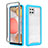 Samsung Galaxy A42 5G用360度 フルカバー ハイブリットバンパーケース クリア透明 プラスチック カバー ZJ1 サムスン ブルー