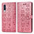 Samsung Galaxy A50用手帳型 レザーケース スタンド パターン カバー S03D サムスン ローズゴールド