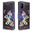 Samsung Galaxy A51 4G用手帳型 レザーケース スタンド パターン カバー B03F サムスン ブラック