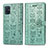 Samsung Galaxy A51 4G用手帳型 レザーケース スタンド パターン カバー S03D サムスン グリーン