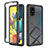 Samsung Galaxy A51 4G用360度 フルカバー ハイブリットバンパーケース クリア透明 プラスチック カバー ZJ1 サムスン ブラック