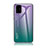 Samsung Galaxy A51 4G用ハイブリットバンパーケース プラスチック 鏡面 虹 グラデーション 勾配色 カバー LS1 サムスン マルチカラー