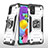 Samsung Galaxy A51 4G用ハイブリットバンパーケース プラスチック アンド指輪 マグネット式 MQ1 サムスン シルバー