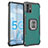 Samsung Galaxy A51 4G用ハイブリットバンパーケース プラスチック アンド指輪 マグネット式 ZJ2 サムスン グリーン