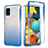 Samsung Galaxy A51 4G用前面と背面 360度 フルカバー 極薄ソフトケース シリコンケース 耐衝撃 全面保護 バンパー 勾配色 透明 JX1 サムスン 
