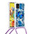Samsung Galaxy A51 5G用シリコンケース ソフトタッチラバー ブリンブリン カバー 携帯ストラップ S02 サムスン ネイビー
