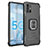 Samsung Galaxy A51 5G用ハイブリットバンパーケース プラスチック アンド指輪 マグネット式 ZJ2 サムスン ブラック