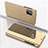 Samsung Galaxy A51 5G用手帳型 レザーケース スタンド 鏡面 カバー ZL1 サムスン ゴールド