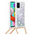 Samsung Galaxy A51 5G用シリコンケース ソフトタッチラバー ブリンブリン カバー 携帯ストラップ S03 サムスン 
