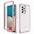 Samsung Galaxy A53 5G用360度 フルカバー ハイブリットバンパーケース クリア透明 プラスチック カバー JX1 サムスン ピンク
