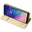 Samsung Galaxy A6 Plus用手帳型 レザーケース スタンド サムスン ゴールド