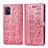 Samsung Galaxy A71 5G用手帳型 レザーケース スタンド パターン カバー S03D サムスン ローズゴールド
