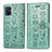 Samsung Galaxy A71 5G用手帳型 レザーケース スタンド パターン カバー S03D サムスン グリーン