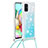 Samsung Galaxy A71 5G用シリコンケース ソフトタッチラバー ブリンブリン カバー 携帯ストラップ S03 サムスン ブルー