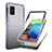 Samsung Galaxy A71 5G用前面と背面 360度 フルカバー 極薄ソフトケース シリコンケース 耐衝撃 全面保護 バンパー 勾配色 透明 JX1 サムスン ブラック