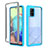Samsung Galaxy A71 5G用360度 フルカバー ハイブリットバンパーケース クリア透明 プラスチック カバー ZJ1 サムスン ブルー