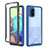 Samsung Galaxy A71 5G用360度 フルカバー ハイブリットバンパーケース クリア透明 プラスチック カバー ZJ1 サムスン ネイビー
