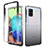 Samsung Galaxy A71 5G用前面と背面 360度 フルカバー 極薄ソフトケース シリコンケース 耐衝撃 全面保護 バンパー 勾配色 透明 サムスン ダークグレー