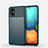 Samsung Galaxy A71 5G用シリコンケース ソフトタッチラバー ライン カバー S01 サムスン グリーン