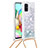 Samsung Galaxy A71 5G用シリコンケース ソフトタッチラバー ブリンブリン カバー 携帯ストラップ S03 サムスン 