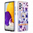 Samsung Galaxy A72 5G用シリコンケース ソフトタッチラバー バタフライ パターン カバー アンド指輪 Y06B サムスン パープル