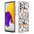 Samsung Galaxy A72 5G用シリコンケース ソフトタッチラバー バタフライ パターン カバー アンド指輪 Y06B サムスン ホワイト