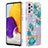 Samsung Galaxy A73 5G用シリコンケース ソフトタッチラバー バタフライ パターン カバー Y06B サムスン シアン