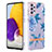 Samsung Galaxy A73 5G用シリコンケース ソフトタッチラバー バタフライ パターン カバー Y06B サムスン ネイビー