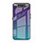 Samsung Galaxy A80用ハイブリットバンパーケース プラスチック 鏡面 虹 グラデーション 勾配色 カバー H01 サムスン シアン