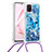 Samsung Galaxy A81用シリコンケース ソフトタッチラバー ブリンブリン カバー 携帯ストラップ S02 サムスン ネイビー