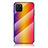 Samsung Galaxy A81用ハイブリットバンパーケース プラスチック 鏡面 虹 グラデーション 勾配色 カバー LS2 サムスン オレンジ