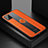 Samsung Galaxy A81用シリコンケース ソフトタッチラバー レザー柄 アンドマグネット式 FL1 サムスン オレンジ