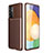 Samsung Galaxy A82 5G用シリコンケース ソフトタッチラバー ツイル カバー サムスン ブラウン