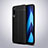 Samsung Galaxy A90 5G用シリコンケース ソフトタッチラバー レザー柄 カバー H02 サムスン ブラック