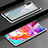 Samsung Galaxy A90 5G用ケース 高級感 手触り良い アルミメタル 製の金属製 360度 フルカバーバンパー 鏡面 カバー T01 サムスン シルバー