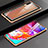 Samsung Galaxy A90 5G用ケース 高級感 手触り良い アルミメタル 製の金属製 360度 フルカバーバンパー 鏡面 カバー T01 サムスン ゴールド