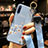 Samsung Galaxy A90 5G用シリコンケース ソフトタッチラバー 花 カバー S02 サムスン ブルー