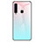 Samsung Galaxy A9s用ハイブリットバンパーケース プラスチック 鏡面 虹 グラデーション 勾配色 カバー サムスン シアン