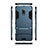 Samsung Galaxy C8 C710F用ハイブリットバンパーケース スタンド プラスチック 兼シリコーン サムスン シアン