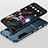 Samsung Galaxy C8 C710F用ハイブリットバンパーケース スタンド プラスチック 兼シリコーン サムスン シアン