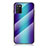 Samsung Galaxy F02S SM-E025F用ハイブリットバンパーケース プラスチック 鏡面 虹 グラデーション 勾配色 カバー LS2 サムスン ネイビー