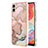 Samsung Galaxy F04用シリコンケース ソフトタッチラバー バタフライ パターン カバー YB7 サムスン ピンク