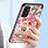 Samsung Galaxy F13 4G用ハイブリットバンパーケース プラスチック 鏡面 花 カバー S01 サムスン 