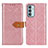 Samsung Galaxy F23 5G用手帳型 レザーケース スタンド カバー KZ05 サムスン ピンク
